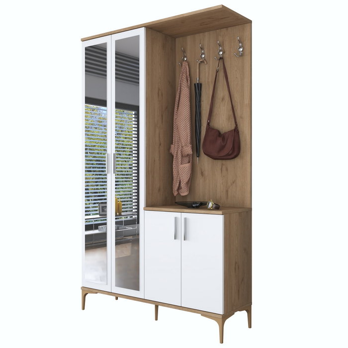Hanah Home Soporte de Entrada EA147 - 4486 Nogal y Blanco